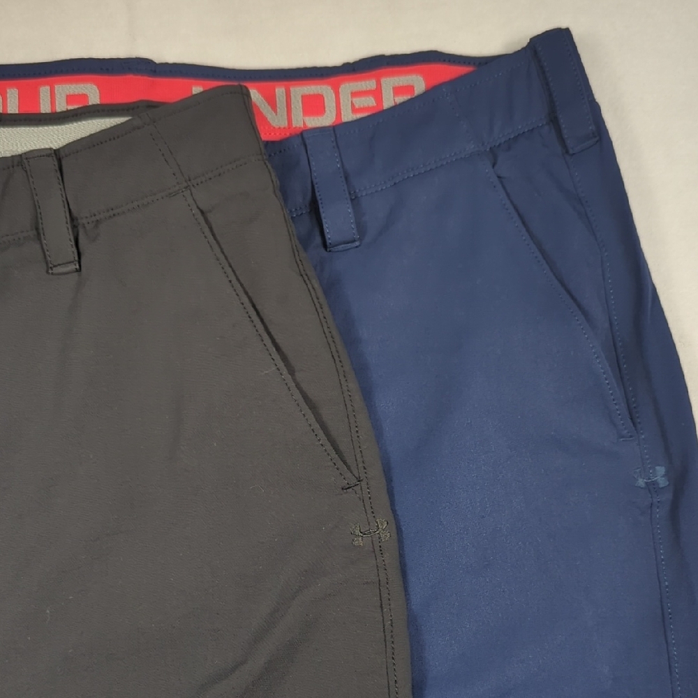 Set Of 2 Under Armour Loose Fit Golf Pants Mens‎ Blue & Black Size 40